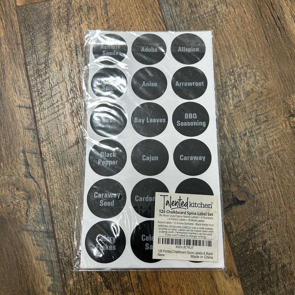 NEW Spice Label Set